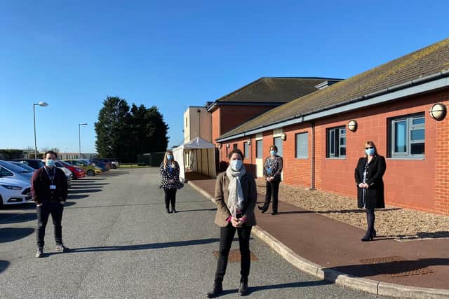 Victoria Atkins at the Marisco Medical Practice last week.