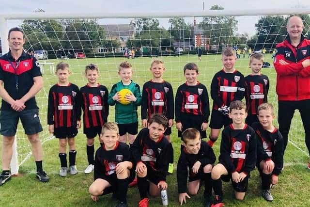 Some of the members of the Louth Old Boys U-9 Reds team.