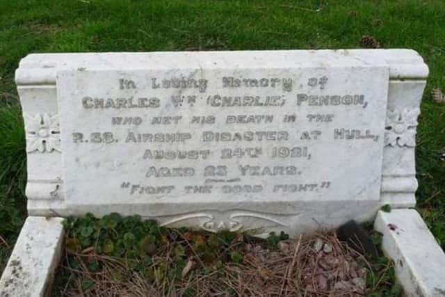 Charles Penson's grave in Sleaford Cemetery. EMN-210203-200146001