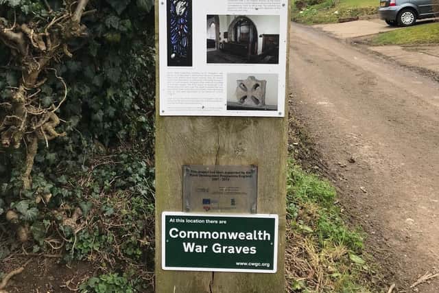 The new 'Commonwealth War Graves' sign.