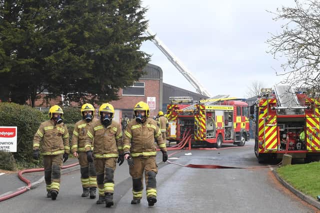 Around 50 firefighters were on site for the blaze at the Roasting Company snack factory in Heckington. EMN-210403-165847001