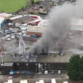 Aerial images of the ongoing factory fire in Heckington from drone operator Joseph Peck. EMN-210403-145733001