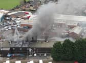 Aerial images of the ongoing factory fire in Heckington from drone operator Joseph Peck. EMN-210403-145733001
