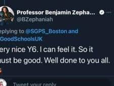 The tweet from Prof Zephaniah
