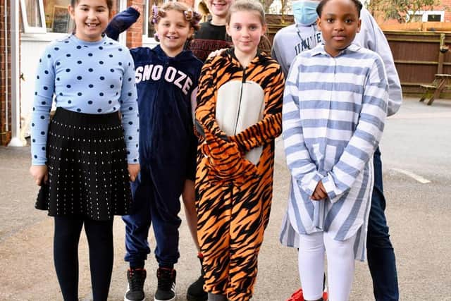 Pupils in Book Day fancy dress at the school