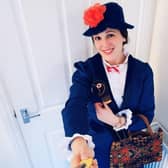 Miss Bridges as Mary Poppins for World Book Day at Sir William Robertson Academy. EMN-210603-172047001