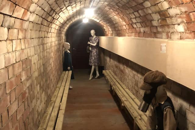 Taking shape - the mini museum in William Alvey School's air raid shelter. EMN-210603-115236001