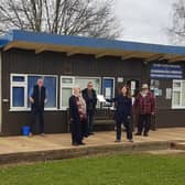 Presenting details of the proposed lease at the clubhouse on Friday, from left - Councillors Dr Peter Moseley, Corinne Ramm and Roy Greenwood with Jan Antink and Clive Burt - directors of Aliro Ltd, operators of the Old Ship Inn. EMN-210803-130656001