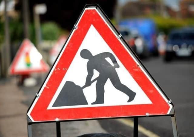 Roadworks sign