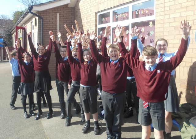 Mrs Mason’s class in Year 6 at William Alvey School celebrate their return. They enjoyed their daily Microsoft Teams meetings during lockdown, they kept up with their live lessons and completed all the set work on ‘Seesaw’, but it wasn’t the same as seeing their friends face to face. EMN-211003-150417001