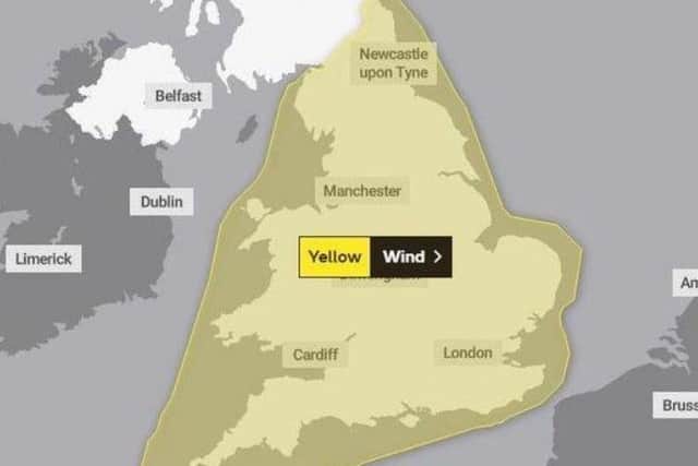 The weather warning is in place from 9pm today (Wednesday). EMN-211003-142847001
