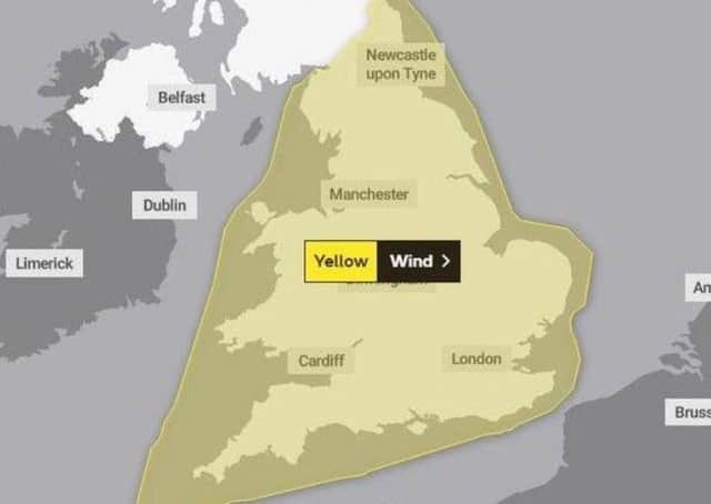 The weather warning is in place from 9pm today (Wednesday). EMN-211003-142847001