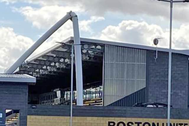 The broken floodlight Picture BBC Radio Lincs