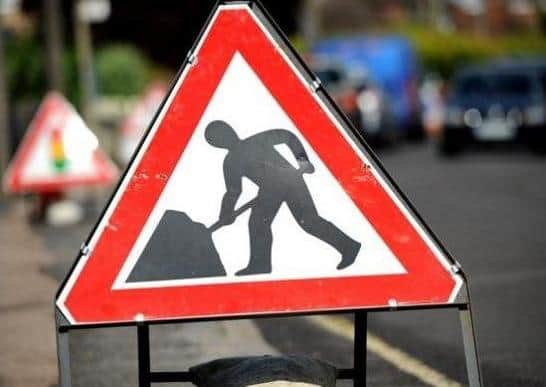 Roadworks stock image