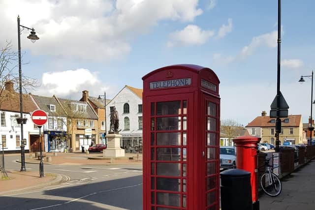 One of the telephone boxes up for adoption in Spilsby.