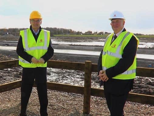 Coun Colin Davie (right) with Chris Baron, Board Director at the Greater Lincolnshire LEP, at the Skegness Business Park site.