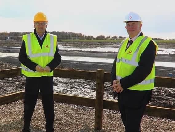 Coun Colin Davie (right) with Chris Baron, Board Director at the Greater Lincolnshire LEP, at the Skegness Business Park site.