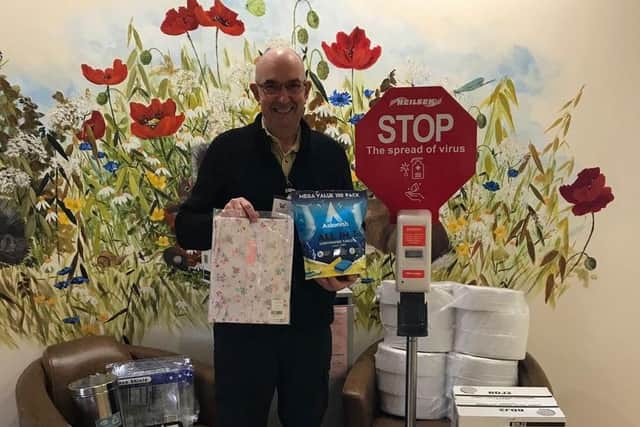 Steve Doughty – Sites and Facilities Manage - with some of the goodies donated from the list