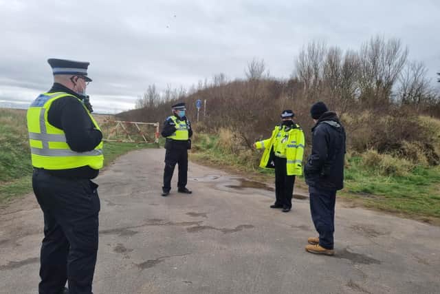 Gibraltar Point Nature Reserve warden Kevin Wilson explaining the problem with off-road vehicles using the Site of Special Scientific Interest.