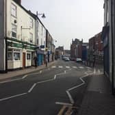 The section of West Street in the frame for closure to vehicles.