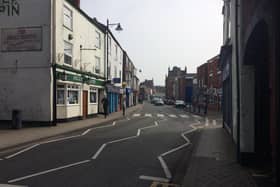 The section of West Street in the frame for closure to vehicles.
