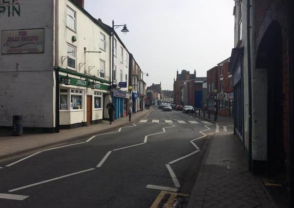 The section of West Street in the frame for closure to vehicles.