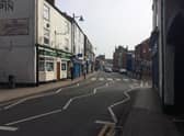 The section of West Street in the frame for closure to vehicles.