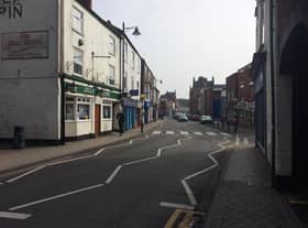 The section of West Street in the frame for closure to vehicles.