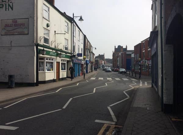 The section of West Street in the frame for closure to vehicles.