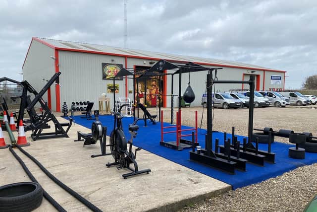 Another angle of the outdoor gym area.
