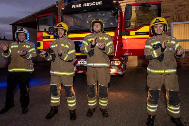 Firefighters showed their support.