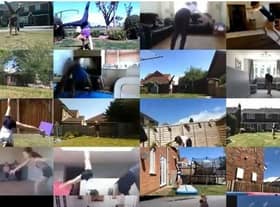 Sleaford Gymnastics Club members doing their toilet roll challenge video. EMN-210323-143848001