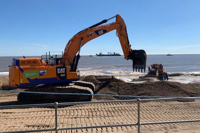 Beach replenishment work has begun along the Lincolnshire coast.