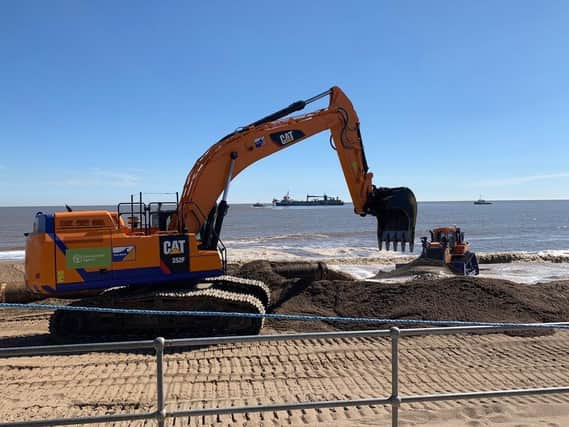 Beach replenishment work has begun along the Lincolnshire coast.