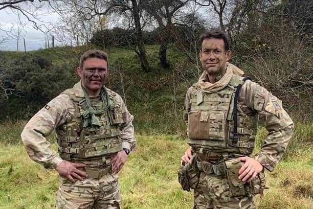 John Rawdon pictured with Lt Col Will Meddings.