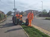 The massive task of cutting the verges in Skegness is underway.