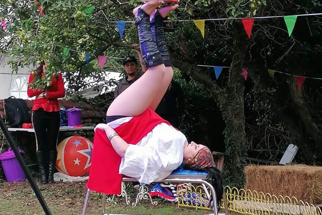 One of the acts at last year's pop-up circus event in Leadenham. EMN-210329-152654001