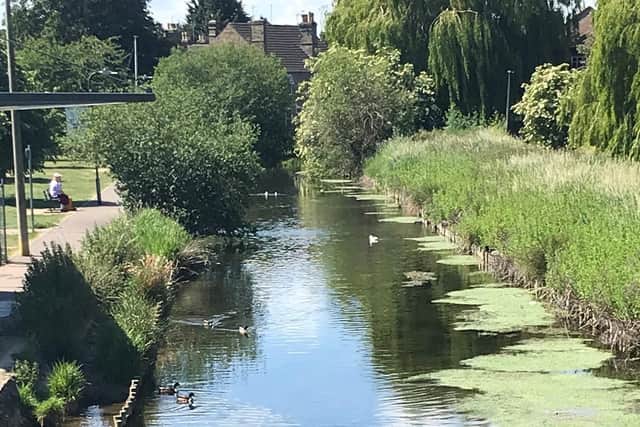 The River Slea, looking towards Cogglesford Mill.