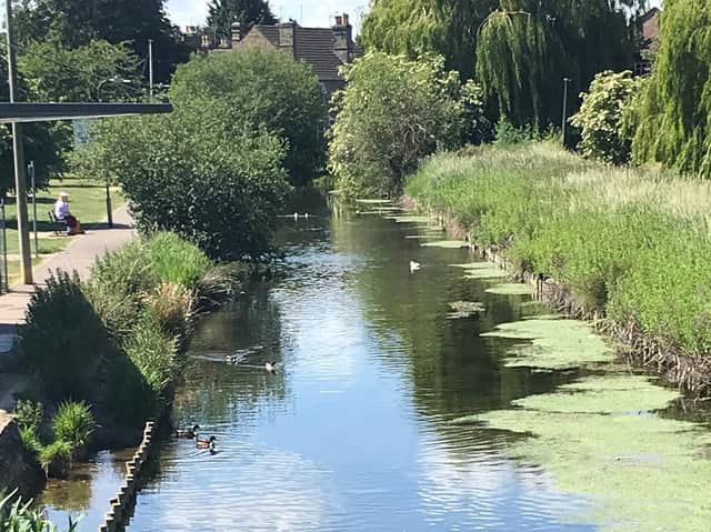 The River Slea, looking towards Cogglesford Mill.