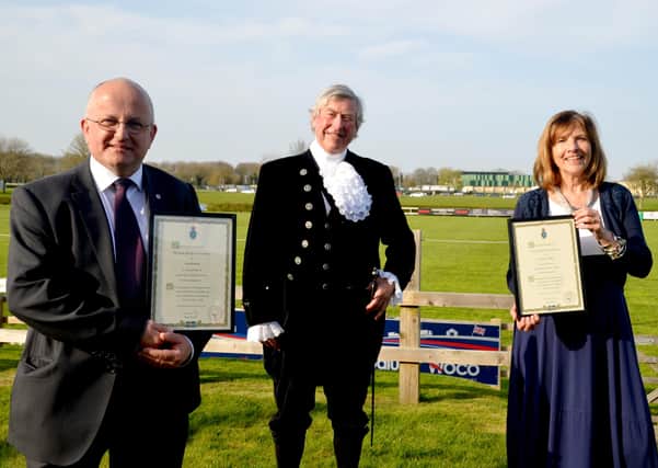 The Rev Canon Alan Robson, left, and Alison Twiddy have received awards from Lincolnshire’s High Sheriff