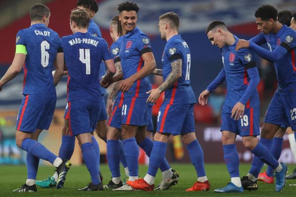 England celebrate against San Marino. Photo: Getty Images