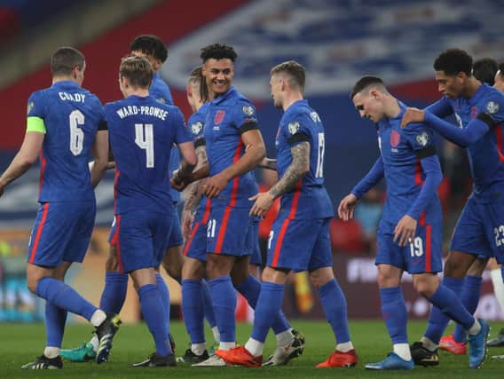 England celebrate against San Marino. Photo: Getty Images