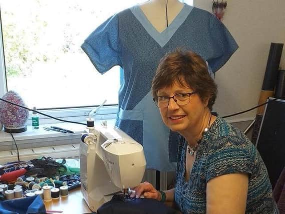 Wendy Seabrook made scrubs for the NHS while shielding at her home.