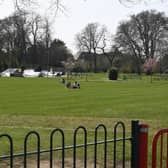 Just a few groups spread out on Sleaford's Boston Road Recreation Ground. EMN-210331-171215001