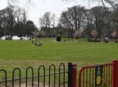 Just a few groups spread out on Sleaford's Boston Road Recreation Ground. EMN-210331-171215001