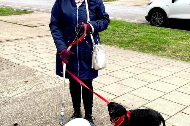 Maria Parker out on one of her daily walks.