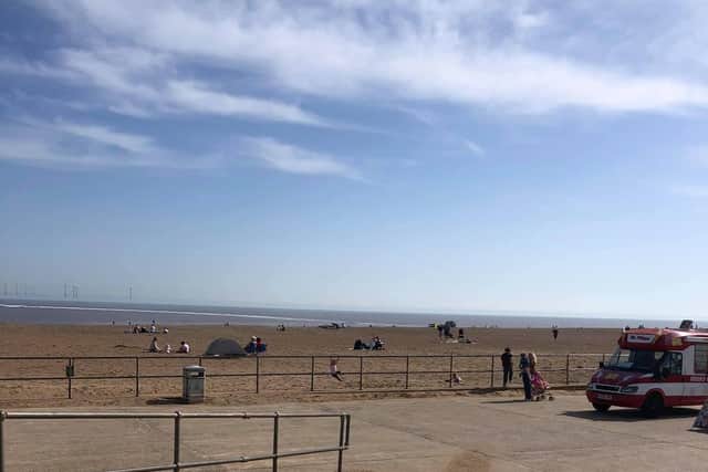 Skegness beach was still relatively quiet during this week's heatwave. Photo: Janet Simpson.