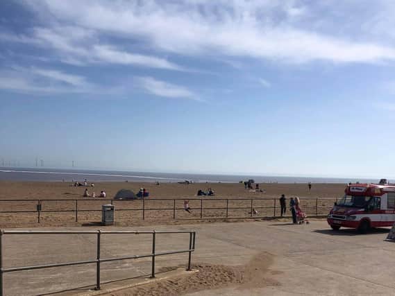 Skegness beach was still relatively quiet during this week's heatwave. Photo: Janet Simpson.