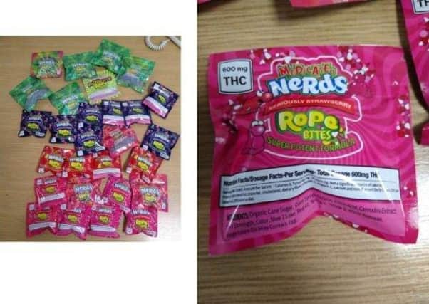 The 'drug sweets' found by officers. Now they are warning school staff to be on alert. EMN-210204-095114001