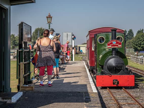 The 1903-vintage steam locomotive ‘Jurassic’ enters Walls Lane station on the Lincolnshire Coast Light Railway with a passenger service. Facilities at the station are being improved with the help of the grant from Lincolnshire County Council’s Business Recovery Fund. Photo: David Enefer/LCLR.